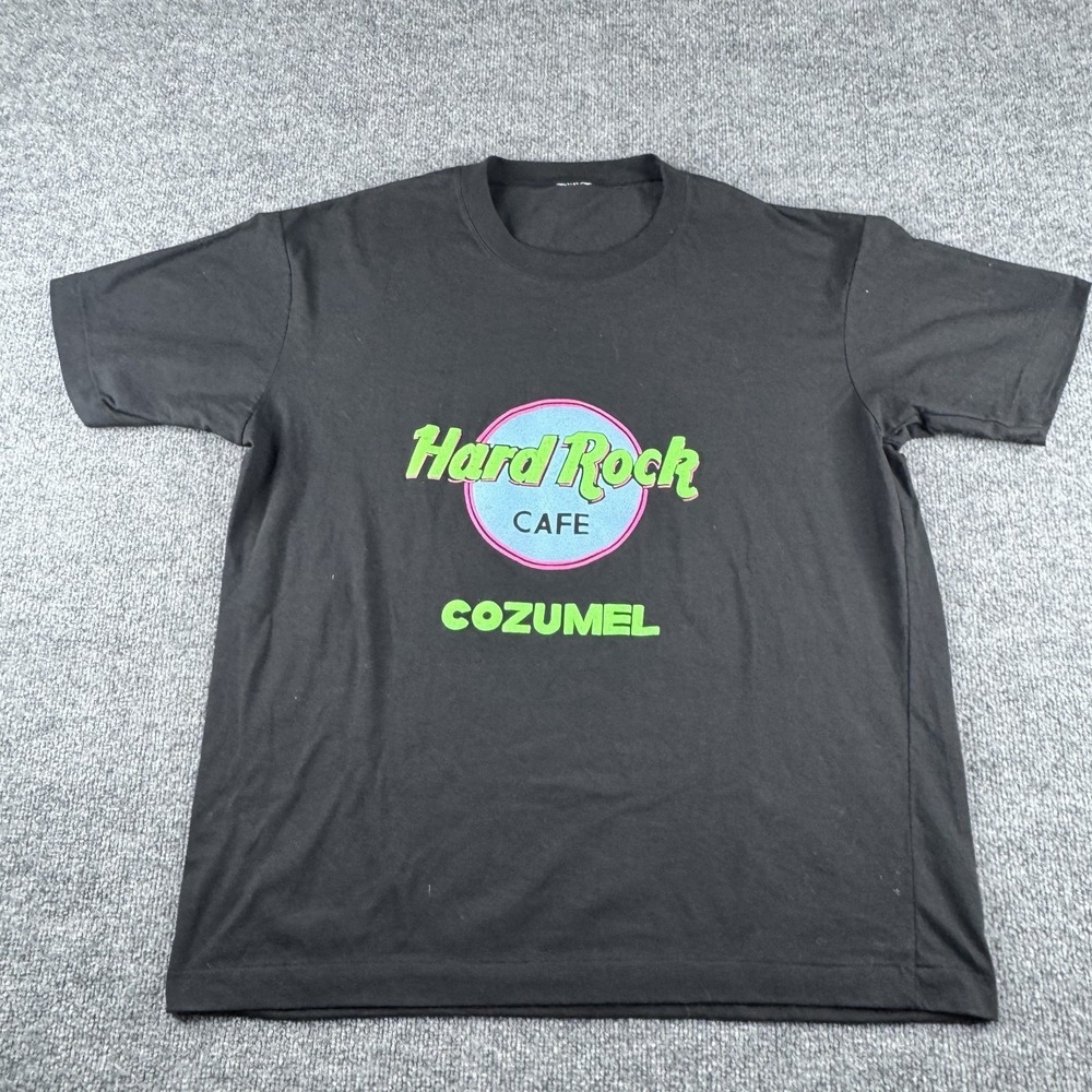 VINTAGE Hard Rock Cafe Shirt Adult L Black Cozumel Mexico Single Stitch Tee 90s